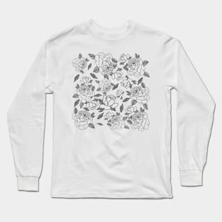 Patern black roses Long Sleeve T-Shirt